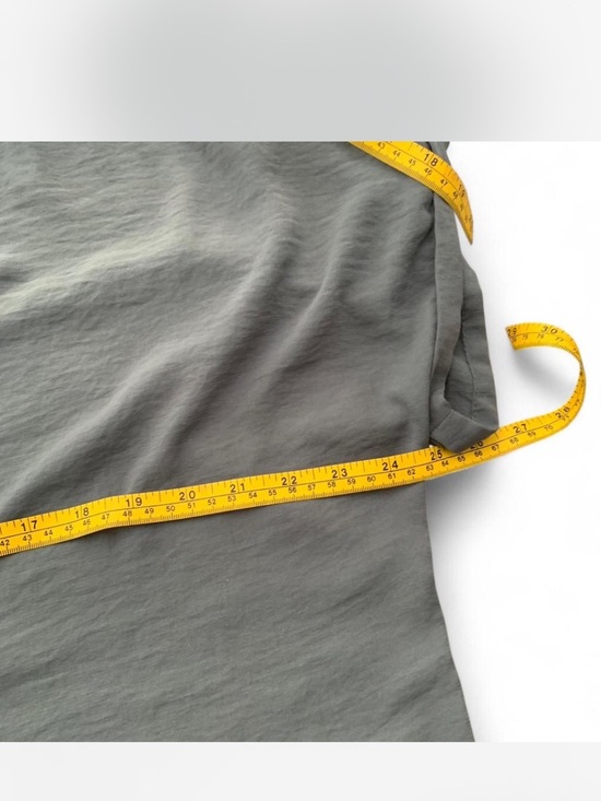 Coquette Office Cottage Grayish Green Cap Sleeve Scoop Neck Blouse size L - Picture 4 of 6